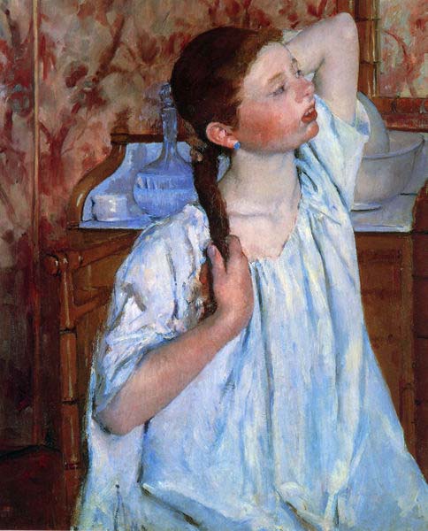 Girl Arranging her Hair